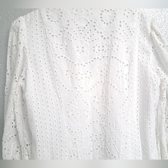 NWOT Just Taylor White Eyelet Midi Dress    Size 12 - Picture 8 of 10